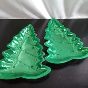 Greenbrier International Green Christmas Tree Serving Trays Set of 2 259783